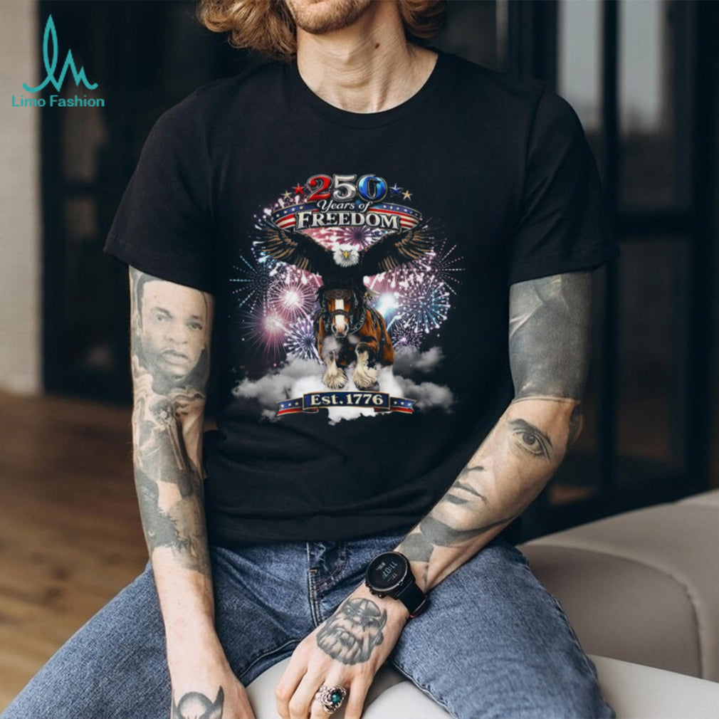 250 Years Of Freedom American Eagle Patriotic Horse Fireworks Shirt
