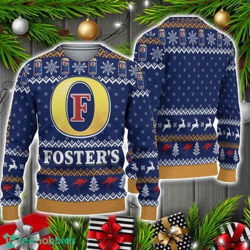 3D Fosters Beer Ugly Sweater Christmas Holiday Gift Christmas