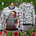 3D Santa Claus Arrested By North Pole Police Ugly Sweater Christmas Holiday Gift