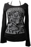 Y2k Grunge Shirts Harajuku Clothing Women Vintage Graphic Tees Long Sleeve Emo Clothes Streetwear Goth Tops