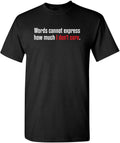 Words Cannot Express Don’t Care Funny Quote Tee | Cool Casual Funny Mens Tshirts | Graphic Novelty Sarcastic T Shirt