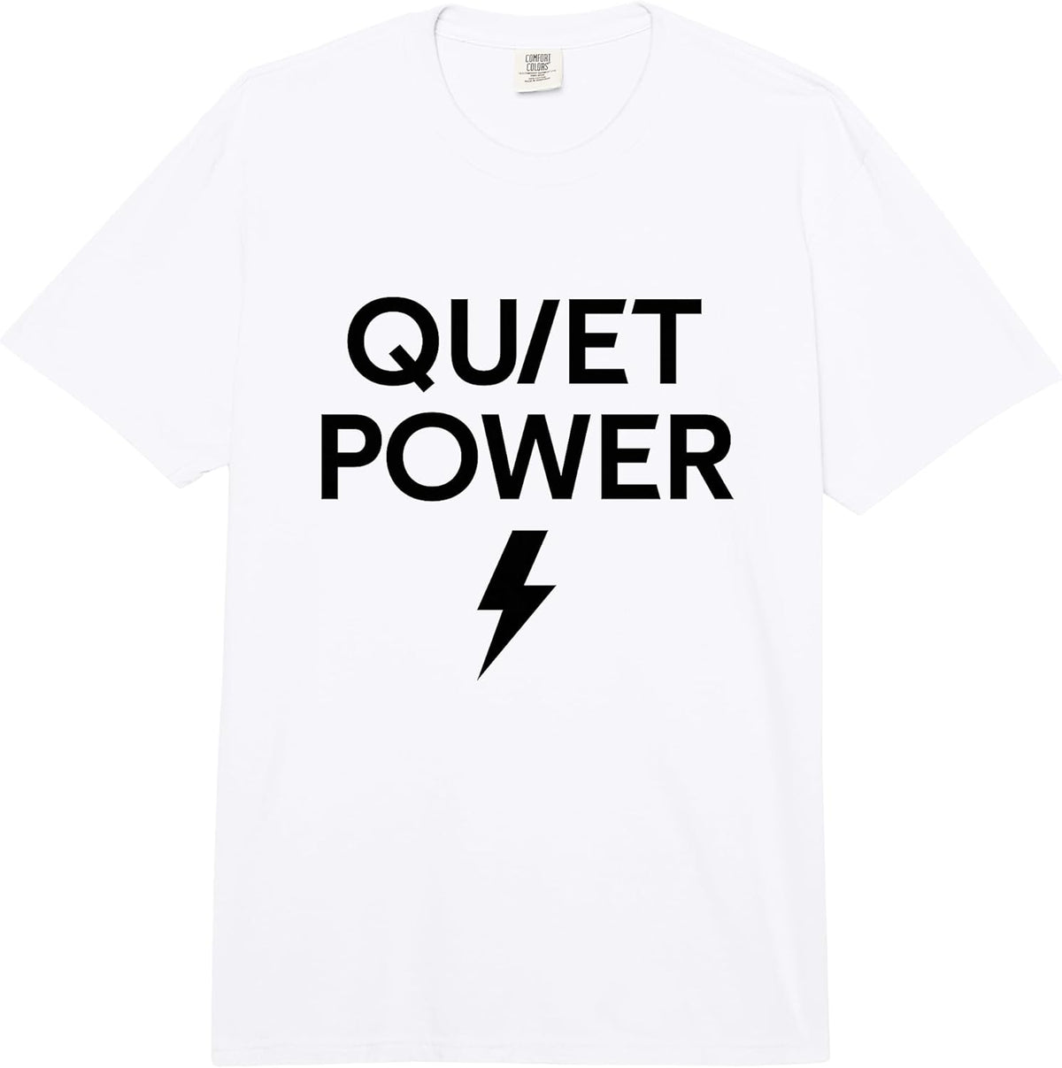 Quiet Power Lightning Minimalist Statement Comfort Colors Adult Heavyweight T-Shirt