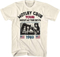Motley Crue 80s Hair Band 1983 Shout at The Devil Tour Adult Short Sleeve T-Shirt Graphic Tee