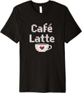 Pixel Art Coffee Latte Cafe Funny Graphic Premium T-Shirt