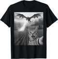 Funny Cat Selfie with Dragon Kawaii Fantasy Creature Art T-Shirt