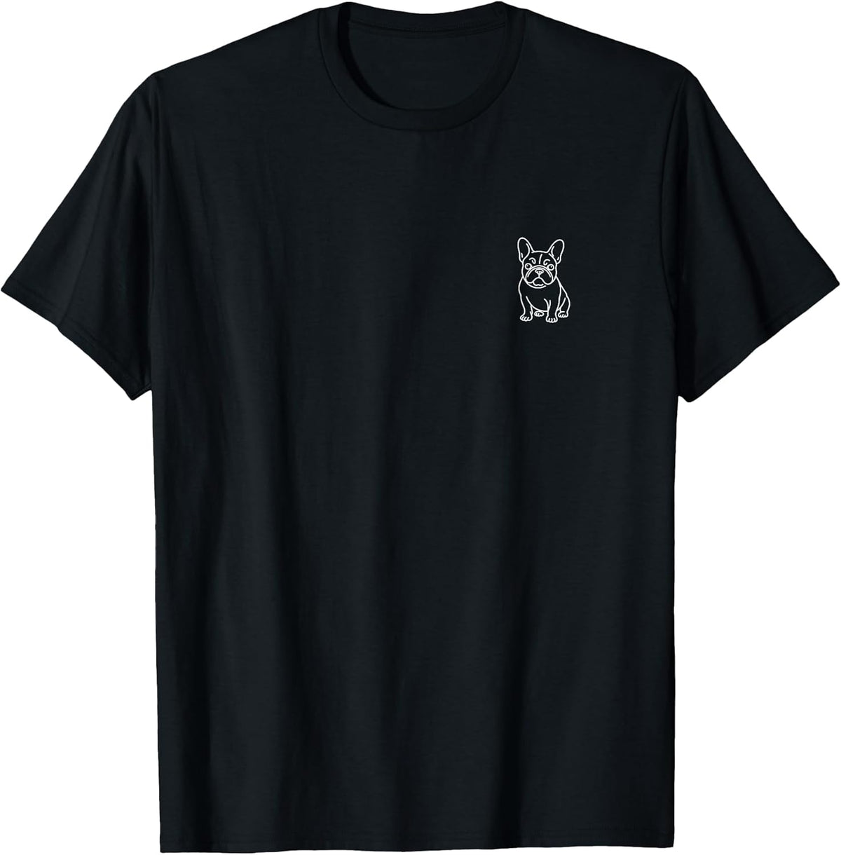 French Bulldog Frenchie Minimalist Badge Patch Line Art T-Shirt