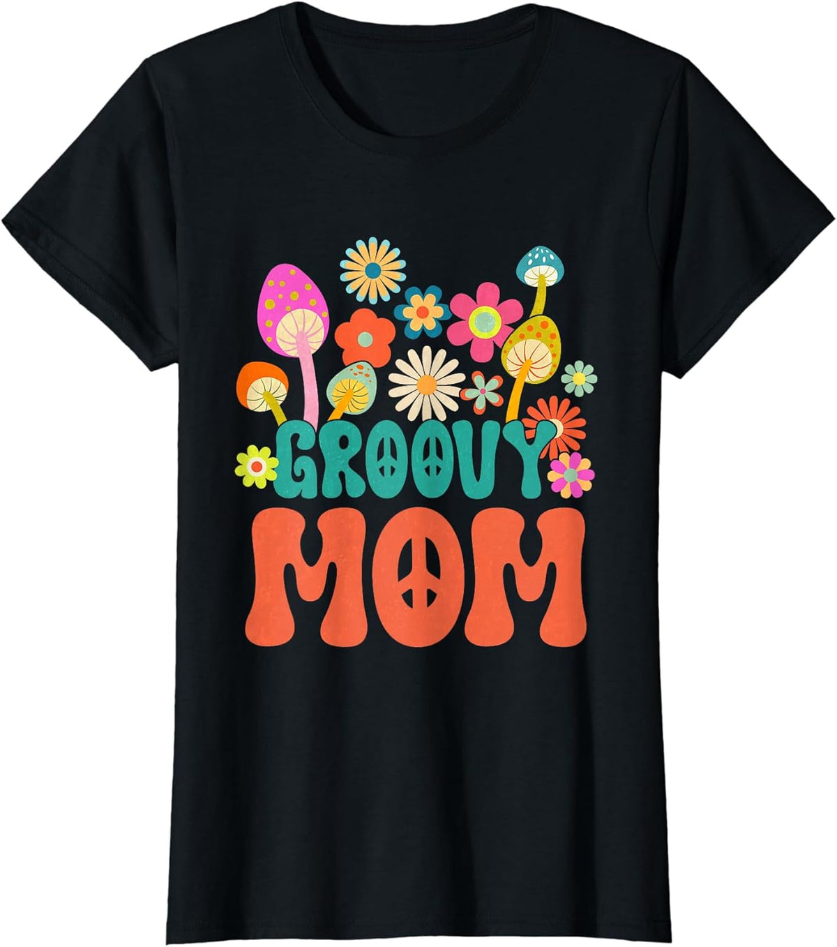 Retro Groovy Mom Gifts For Mother's Day Hippie Flower T-Shirt
