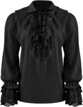 Mens Pirate Shirt Ruffle Renaissance Victorian Vampire Poet Shirts Steampunk Gothic Medieval Lace Costume