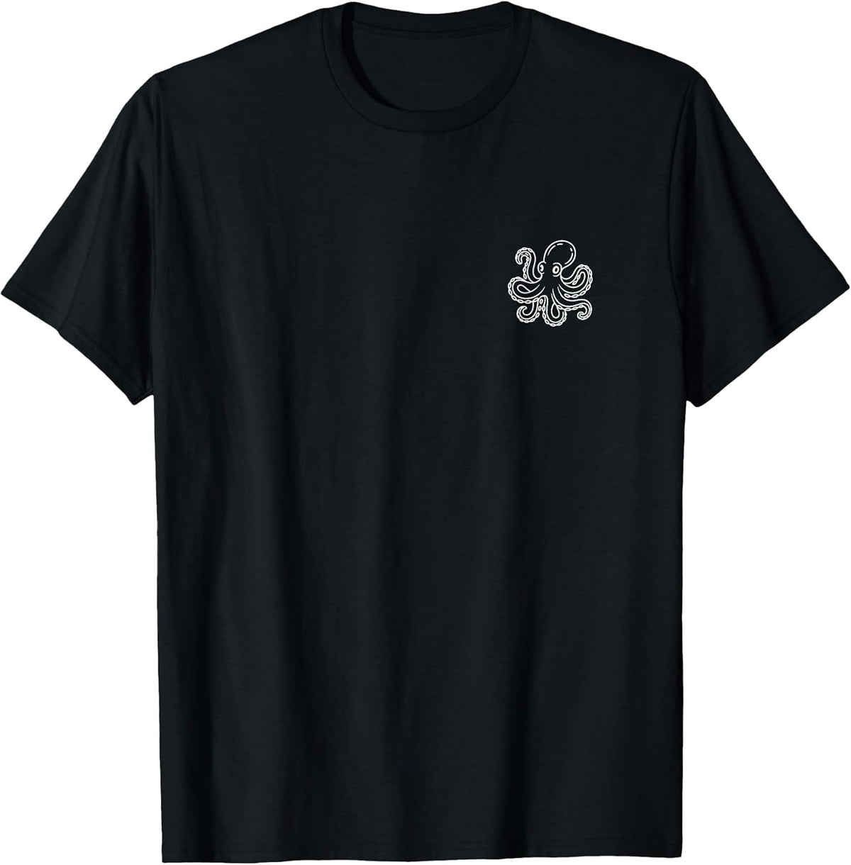 Octopus Minimalist Badge Patch Line Art T-Shirt