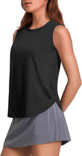 Workout Tank Tops Woman UPF 50+ Yoga Tanks Quick Dry Sleeveless Gym Shirts with Side Slits Loose Fit Athletic Top