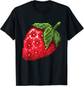 Pixel Strawberry I Pixel Art Fruits Gamer Retro Artist T-Shirt