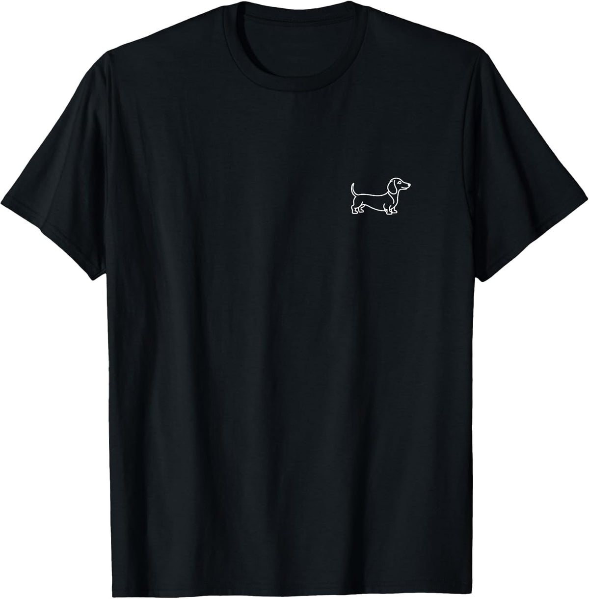 Dachshund Wiener Dog Minimalist Badge Patch Line Art T-Shirt