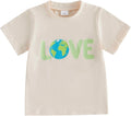 Kids Toddler Little Boys Girls Earth Day Shirt Short Sleeve Funny Letters Print Planet T-Shirt Top