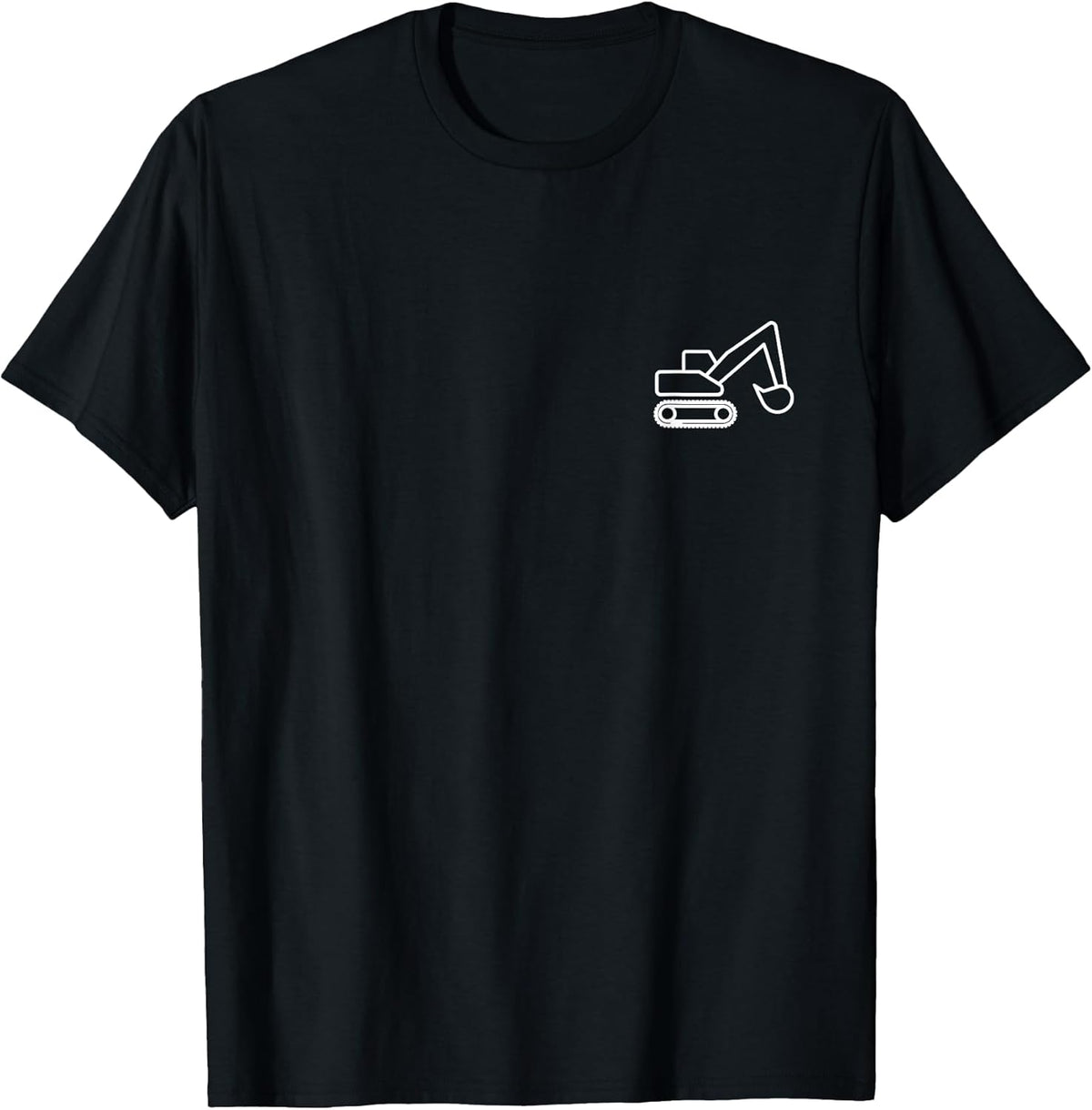 Minimalist Excavator Pocket Badge Icon Construction T-Shirt