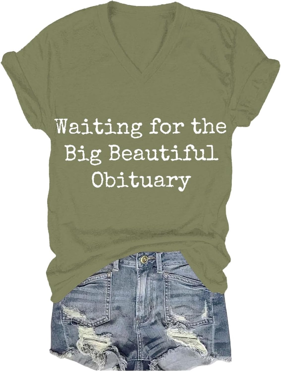 Waiting for The Big Beautiful Obituary Shirt, Dark Humor Sarcastic Quote Tee, Minimalist Text Graphic T Shirt