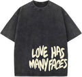 Mens Graphic Tees Oversized Streetwear Grunge Shirts Vintage Baggy Shirt Y2k Harajuku Letter Print Acid Wash Tshirt
