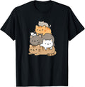 Cat Stacked Kawaii Cute Stacked Cats for Cat Lover T-Shirt