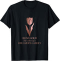 Minimalist Floral Rose-Gold Dreamer’s Garden Tulip Art T-Shirt