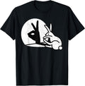 Vintage Funny Rabbit Hand Shadow Puppets Bunny Pop Art T-Shirt