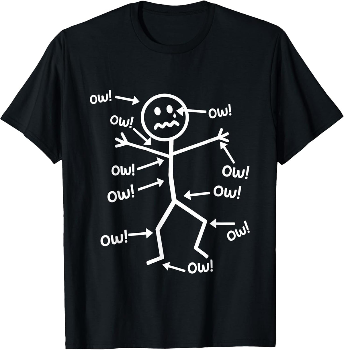 Funny Ow Ow Ow Ow Saying Body Pain Character Humor Sarcastic T-Shirt