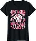 Just A Girl Who Loves Art Painting Artist Girls Kids T-Shirt