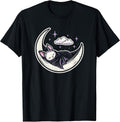 Bat Moon Creepy Cute Kawaii Pastel Goth Purple Alt Aesthetic T-Shirt