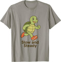 Minimalist Cartoon Turtle in Running Shoes Funny Confident T-Shirt
