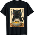 Funny Cat Gamer Ramen Graphic Japanese Kawaii Anime Gaming T-Shirt