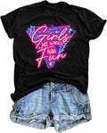 80's Shirts for Women 80s Neon Music Graphic T-Shirt Hip Hop 80S Party Outfits Girls I Love The 80's T-Shirt