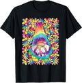 Hippie Gnome Groovy Flower Peace 60s 70s Funny Retro T-Shirt