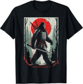 Japanese Bigfoot Samurai Katana Sasquatch Art Men Women Kids T-Shirt
