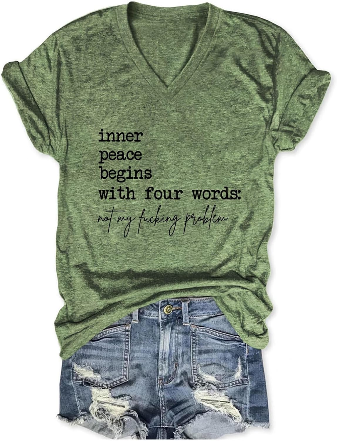 Inner Peace Begins with Four Words Shirt, Sarcastic Sayings Funny Quote Shirt, Hilarious Shirt Funny Women Tops