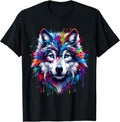 Wolf Splash Art Wolf Animal Lover T-Shirt