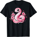 Kawaii Pink Snake and Flowers Year of Snake Girls T-Shirt