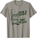 Funny Owl Pun, Don't Pollute Apparel, Give a Hoot Apparel T-Shirt