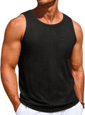 Mens Tank Tops Casual Sleeveless Hollow Out T-Shirts Muscle Summer Beach Hippie Shirts with Pocket