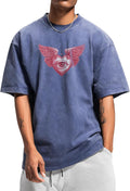 Washed Baggy Shirts Men Solid 100% Cotton Boxy Tees Vintage Fitness Clothing Gym Streetwear
