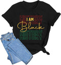 Black History T Shirts for Women Black History Month Tees Juneteenth Tshirt Funny Quote Printed Tee Tops