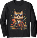 Cool Pixel Art Cat For Retro Gaming Enthusiasts Long Sleeve T-Shirt