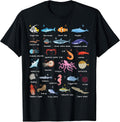 A-Z Ocean Life Exploration - Sea Creatures Alphabet T-Shirt