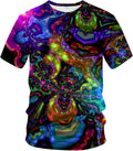 Novelty Mens Crew Neck Print Tee 3D Abstract Art Trippy T-Shirt