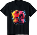 Colorful painted Boxing Gloves on artistic Boxing T-Shirt