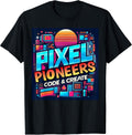 Retro Pixel Art Coding Tee Programmer, Digital Artist T-Shirt