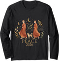 Walk Peace 2026 World Peace Monks with Aloka Dog Spiritual Long Sleeve T-Shirt