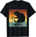 No Kings in America Black Cat Funny Cat Kicking Crown T-Shirt