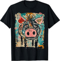 Abstract Animal Pop Art Design With A Pig On It T-Shirt