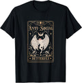 Mothman Tarot Card Antisocial Butterfly Cryptid Red Eyed T-Shirt