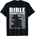 Bible Emergency Numbers Funny Hotline Christian Gift T-Shirt
