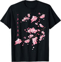 Vintage Sakura Cherry Blossom Japanese Graphical Art T-Shirt