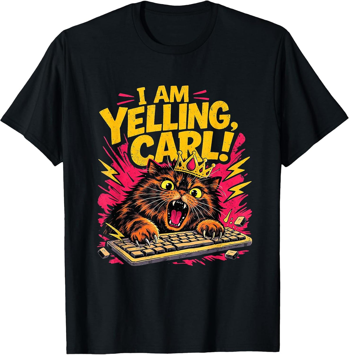Funny I Am Yelling Carl Donut Cat Meme T-Shirt